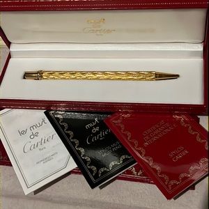 Stunning! Must de Cartier Trinity Collection Gold Pen
